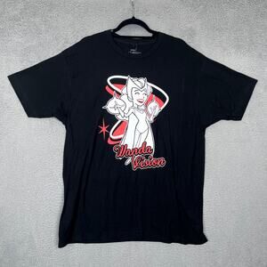 BoxLunch WandaVision T-Shirt Unisex Mens 2XL Black Graphic Short Sleeve Marvel